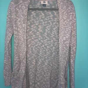 Grey/white knit cardigan